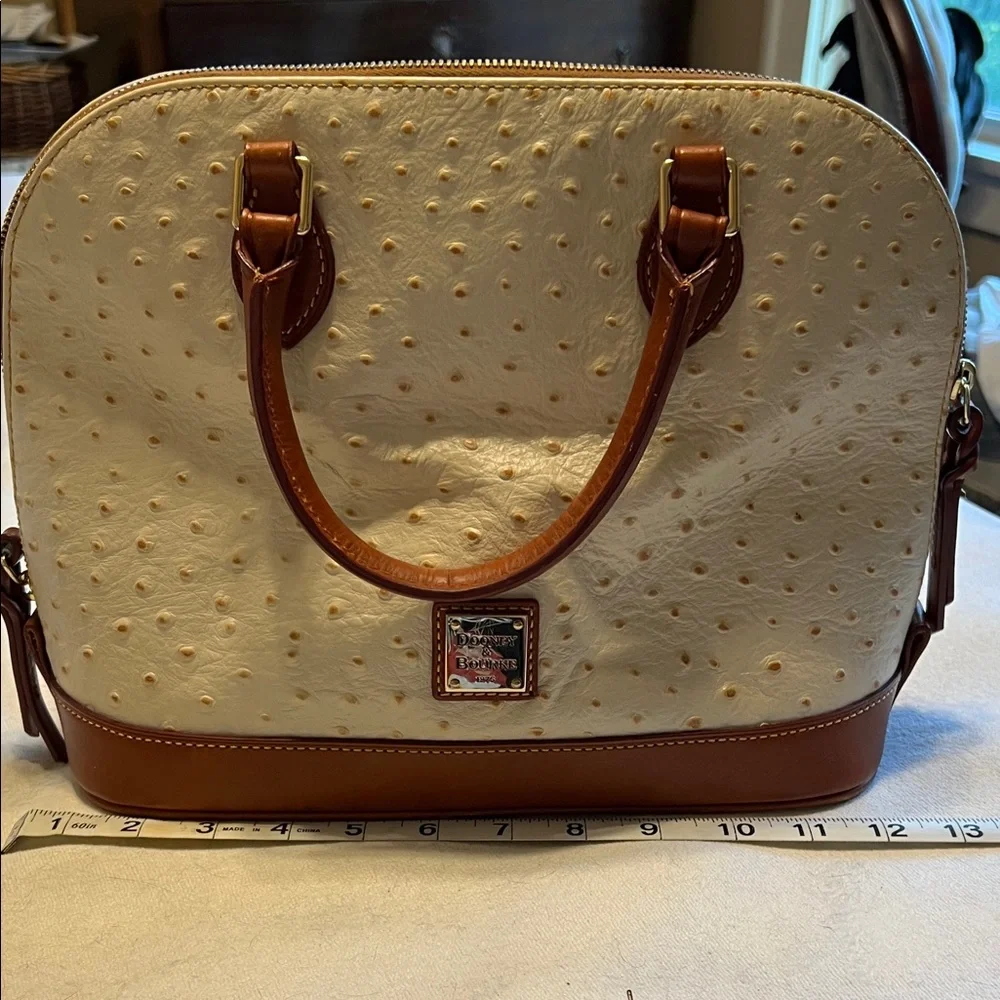 Dooney & Bourke ostrich zip zip satchel - Picture 2 of 10